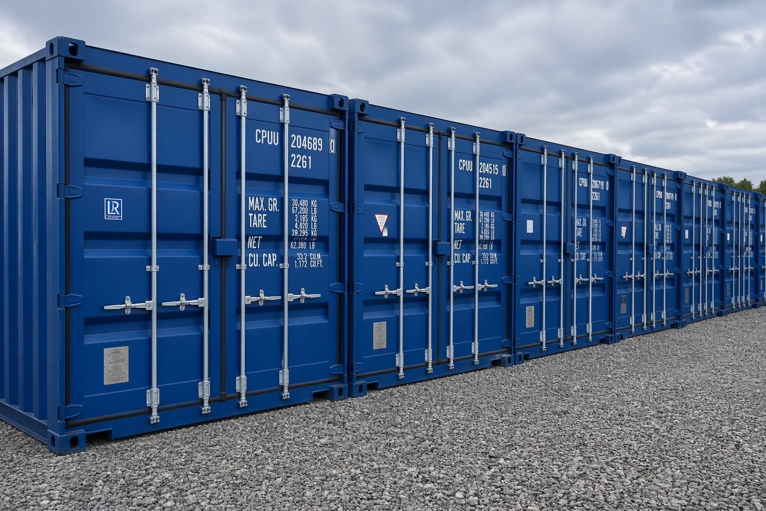 A row of Containastore storage containers